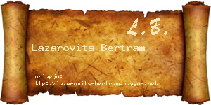 Lazarovits Bertram névjegykártya